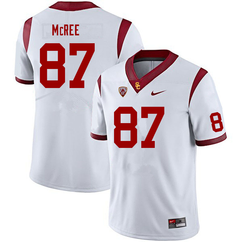 Men #87 Lake McRee USC Trojans College Football Jerseys Sale-White